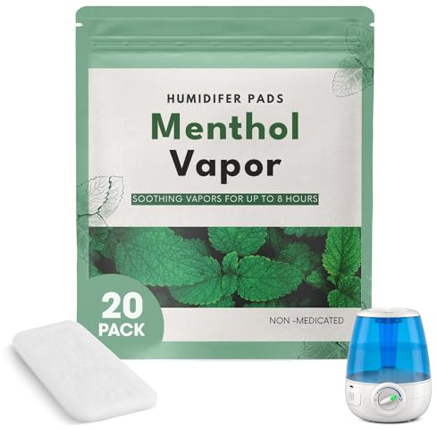 Berkland [20 Pack] Menthol Eucalyptus Humidifier Pads - Universal Vapor Pads for All Vks, Crane, Other Models - Vapopads - Natural Waterless Vaporizers Pads - Cold/Flu Symptom Relief