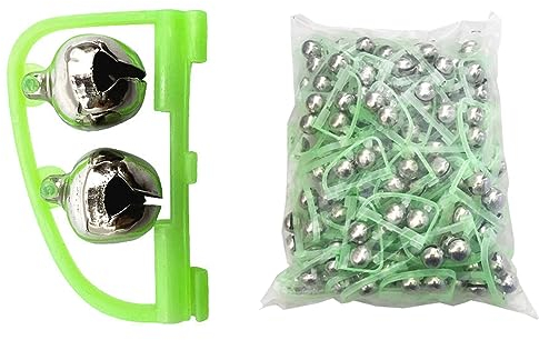 20 Stück Angeln Alarm Glocken, Doppelglocke Angelrute Angeln Alarm Angeln Float Rod Glocken Angeln Rod Blinker Köder Alarm