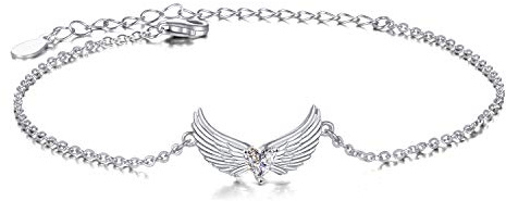 DAYLINLOVE Engel Flügel Armband 925 Sterling Silber Schutz Engelsflügel Armbänder Engel Flügel Schmuck Geschenke für Damen Frauen Mädchen