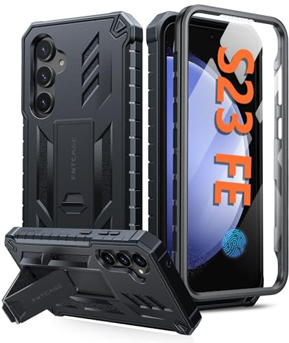 FNTCASE Funda para Samsung Galaxy S23-FE: Funda rígida Protectora de Grado Militar con función Atril | Protector de Pantalla | TPU a Prueba de Golpes, protección Completa a Prueba de caídas