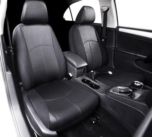 Customagic Universal-Vordersitzbezüge, schwarz, für Fahrer und Beifahrer, Polyester