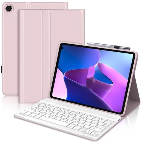 SENGBIRCH Custodia con Tastiera per Lenovo Tab M10 Plus (3rd Generazione) 10.6 2022, Cover con Tastiera Layout Italiano Rimovibile Magnetica Wireless Bluetooth per Lenovo M10 Plus, Rosa