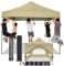 COBIZI Faltpavillon 3x3 Wasserdicht Stabil Winterfest mit Seitenwand,Pop Up Pavillon Partyzelt,Sonnenschutz Gartenpavillon,Pavillon Faltbar mit Tasche mit Rollen(3 mal 3m Khaki)