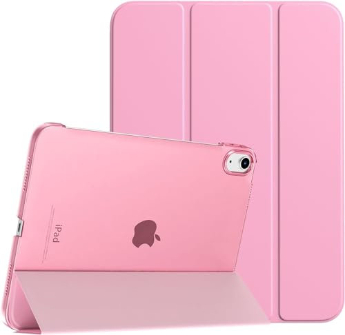 SU for iPad (A16) 11th Generation 11 Inch 2025/ iPad 10th Generation 10.9 Inch 2022, Slim Stand Hard PC Translucent Back Shell Smart Cover, Support Touch ID, Auto Wake/Sleep (Pink)
