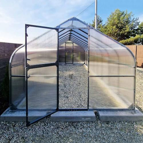 FRANCE SERRES - Serre de Jardin 18m² | Polycarbonate 6x3m | Profilé Gris Anthracite | Deux Portes