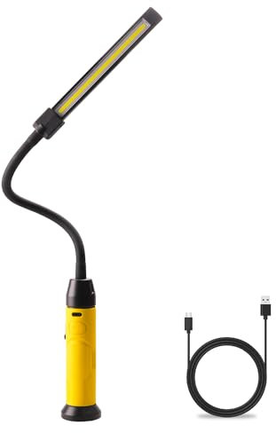 Napatyre Baladeuse LED Mecanicien, Lampe de Travail LED Rechargeable à col de Cygne Flexible à 360°, 1000 Lumens 3 Modes Lampe Torche avec Base Magnétique pour for Garage, Camping, Emergency