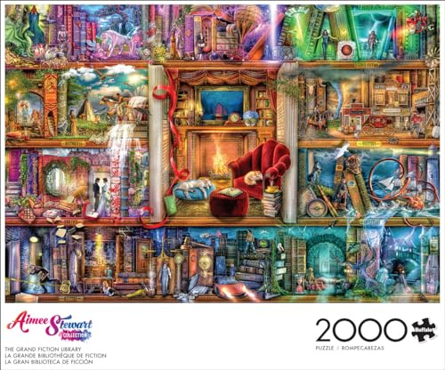 Buffalo Games - Aimee Stewart - The Grand Fiction Library - 2000 Teile Puzzle für Erwachsene herausforderndes Puzzle perfekt für Spieleabende - Fertige Puzzle-Größe ist 38,50 x 26,50