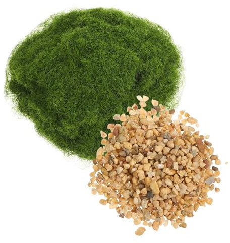 TOYANDONA Künstliches Gras Mit Kies Für Mini-szenen Trockenblumen Kunstblumen Und Blumenvasen DIY-grasdekor Simuliertes Lebendiges Gras Für Topfpflanzen Und Feengärten