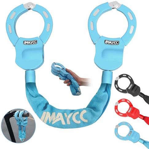 IMAYCC Cerradura para patinete electrónico, cerradura de esposas con llave, cerradura para scooter eléctrico con manga de bloqueo de goma, candado de alta seguridad, ideal para scooters eléctricos,