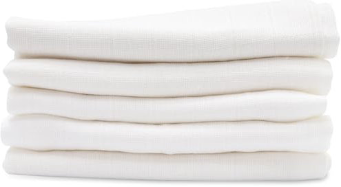FENSILO Musselintücher für Babys-5er Pack|70x80cm|Mulltücher Baby|Mullwindeln|Spucktücher für Jungen und Mädchen|C1-10002