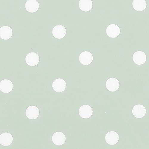 SUGARAPPLE Bio Baumwollstoff zum Nähen für Kinder | Stück 1 m x 150 cm | Stoff Meterware | Öko Tex Standard | Reine Baumwolle | Kinderstoffe Mädchen, Junge in Hemdenqualität | Punkte Mint