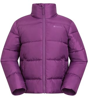 Mountain Warehouse Lottie Kids Water Resistant Padded Jacket - Warm Jacket in Rip Stop Fabric, Boys & Girls Coat - Autumn Winter Outdoors, Travelling & Hiking Purple Kids Size 9-10 Years