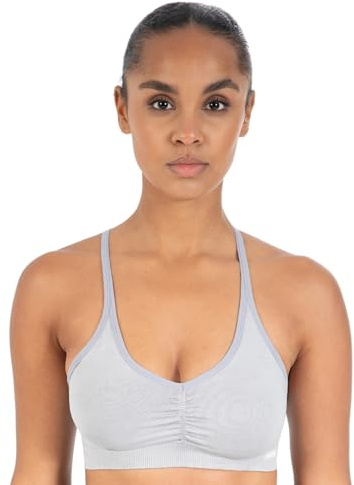 SMILODOX Sport BH Damen Batik Scrunch Icon, Shaped Fit, Blickdicht Push Up BH, V-Ausschnitt BH ohne Bügel, herausnehmbare Cups, verstellbare Träger Bustier, Yoga, Fitness & Training