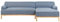 Beliani 3-Sitzer Ecksofa Stoffbezug blau mit Chaiselounge Links hohe Holzbeine Sosjo