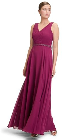 Vera Mont Damen Abendkleid mit Plissee 40, Sweet Berry