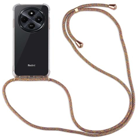 betterfon Handykette Hülle kompatibel mit Xiaomi Redmi 14C / Poco C75 | Smartphone Hülle Case mit Band | Handyhülle Handyband zum Umhängen | Rainbow