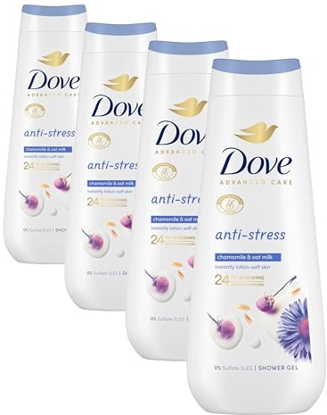 Dove Gel de Ducha Cuida y Protege con Ingredientes Antibacterianos para piel normal a seca 600ml (Paquete de 4)