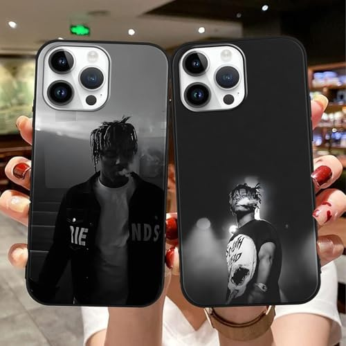 Yimctoie 2 Stück Juice Wrld Handyhülle für iPhone 16 Pro Hülle 6,3,Mode Cool Rapper Sänger Muster Design Case Silikon Stoßfest Bumper Schutzhülle für iPhone 16 Pro,Anime