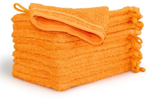 Möve Waschhandschuhset New Classic 10-TLG Handtücher - 10x 20x15 cm, 100% Baumwolle, orange