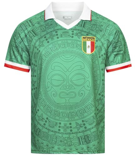 JELEX Retro History - Maglia da uomo, con logo ricamato e maniche corte, design nostalgico per gli appassionati di calcio, ideale per collezionisti