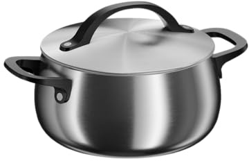BergHOFF Home Black Stainless Steel Pot with Lid – 20cm, 2.8L – Suitable for All Stovetops Including Induction – Pasta Pot – Dishwasher Safe & Ovenproof