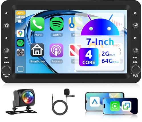 2G+64G Rimoody Android Autoradio für Alfa Romeo 159 2004-2011 7 Touchscreen Wireless Carplay Radio mit Android Auto Navi GPS WiFi Mirror Link Bluetooth FM/RDS/DVR/EQ Lenkradsteuerung Rückfahrkamera
