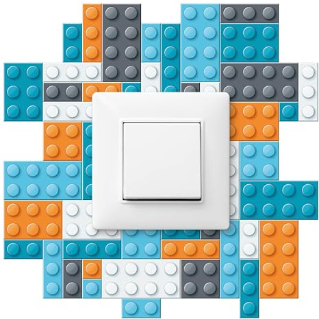 Muralo - Wandtattoo Kinderzimmer für Mädchen und Jungen - Wandsticker Schalter-Aufkleber - Babyzimmer Deko - Lego Motiv - Br.20cm x Hö.20cm