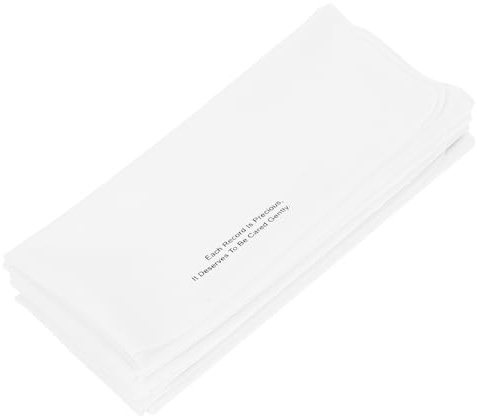 TOYZFRIENDY Vinyl Reusable 5pcs Kit Fiber Microfiber Cleaning with White Record Cloths Dust Removal Dry Wipe for Discs, for Audio Discs and Glasses, for Music Enthusiasts
