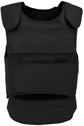 Glowish Adjustable Tactical Weighted Vest with 2 Steel Plates 2.4kg Training Security Vest | Body Armour Black