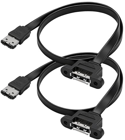 MEIRIYFA ESATA till ESATA-kabel, eSATA-kontakt till uttag M/F HDD-dataförlängningskabel extern seriell ATA-kabel (2 stycken, 0,5 m)