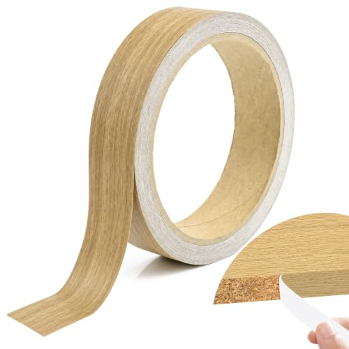 Wood Grain Trim Edging - 20mm X 10m Self-Adhesive Edge Banding Tape for Worktop, Furniture Repair, Cabinet Restoration, Laminate Shelf DIY Application