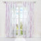 HongYa 1er-Pack Voile Gardine Transparenter Vorhang mit Schlaufen Wellen Druck H/B 245/140 cm Weiß Beere