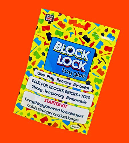 Block Lock ® Toy Glue Starter KIT - Compatible with Lego ®, MEGA BLOKS, KINEX and Other Toys, Building Bricks + Blocks Customise Clothes + Accessories 30 ml