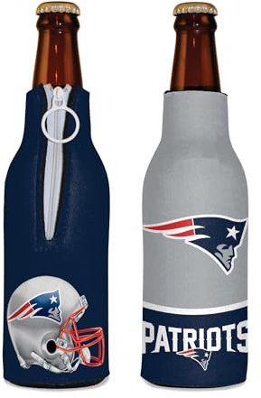 Wincraft New England Patriots NFL Flaschenkühler, zweiseitiges Design, mit Reißverschluss
