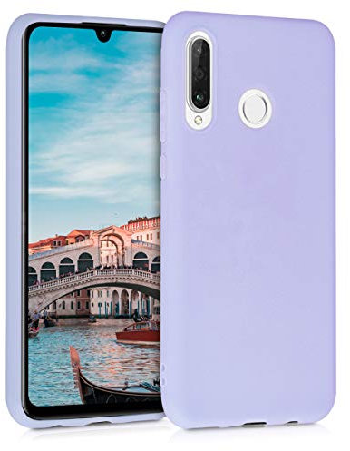 kwmobile Funda para Huawei P30 Lite Carcasa - Ultrafina de TPU y Silicona con Bordes elevados anticaídas - Lavanda Pastel