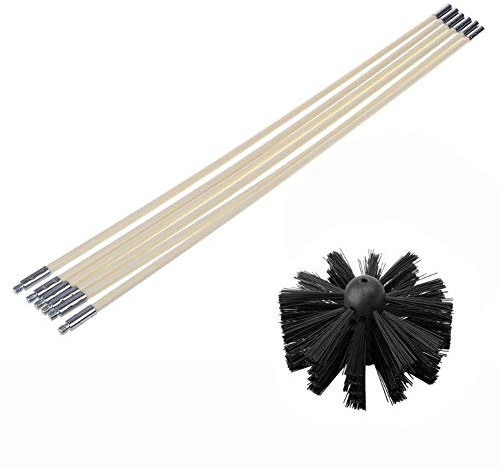 Kit di Pulizia per Canna Fumaria Flessibile per Asciugatrice, Canna Fumaria Canna di Pulizia Spazzata, Spazzola di Spazzamento, Utilizzare con o Senza Trapano Elettrico, Scelta Multipla,12poles