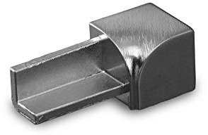 HORI® Fliesenprofil, Abschlussprofil, Kantenschutz, Edelstahlschiene I Länge 1,00 m I Außen-/Innenecke quadratisch I Höhe: 12.5 mm I Edelstahl massiv glänzend