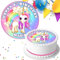 Rainbow Unicorn Happy Birthday Personalised 7.5 INCH Edible Icing Cake Topper Decoration PK249
