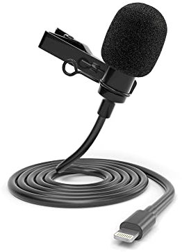 ayex Lavalier Mikrofon Passend für iPhone & iPad mit Windschutz und Klemme perfekt für Interviews Vlogging Meetings Livestreams