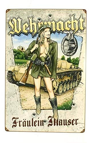 Fashion Wehrmacht Madchen Mauser Blechschild Metallschild Blechschild 20,3 x 30,5 cm