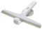 Joseph Joseph EasyStore Raclette de douche mince avec crochet de rangement, accessoires de douche, blanc/gris