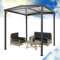Blumfeldt Pantheon Solid Sky - Vordach Anbaupavillon, Regen- und Sonnenschutz, Rahmen: Aluminium mit Pulverbeschichtung, Dach: Polycarbonat (PC), 300 x 300 cm, Schwarzgrau
