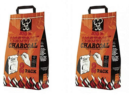 Pemienterprize Instant Lighting Charcoal 2kg (2x 1Kg Bag) BBQ Charcoals [Set Of 2]