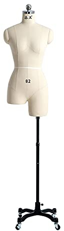 JLXJ Schneiderpuppe Weiblicher Nähender Mannequin-Torsoständer mit Feststeckbarem Rad, Foam Half Body Dress Form Schneiderpuppe, Verstellbare Höhe, Damen Plus Size (Size : Large)