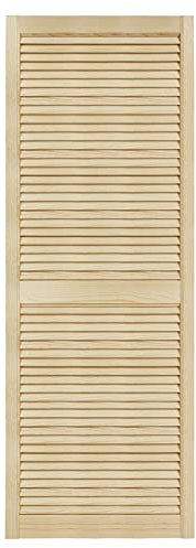 DecoMeister Puerta de Lamas Tipo Persiana de Lumbrera de Celosía de Madera Maciza de Pino para Armarios Frente de Mueble con Listones Abiertos de Dimensiones 594x1700 mm Producto Individual