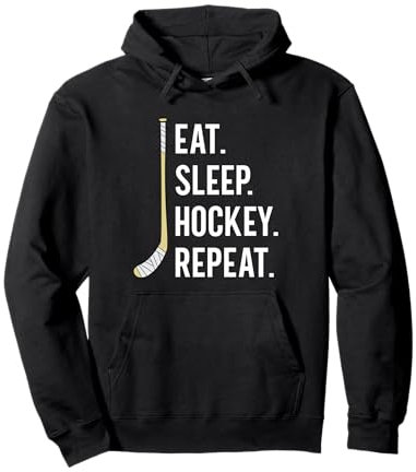 Eat Sleep Hockey Repeat Hockey Spieler Eishockey Pullover Hoodie
