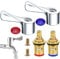 2 Sets Quarter Turn Tap Valves Cartridges with Metal Lever Heads Universal 1/2 Replacement Tap Valves Brass Ceramic Disc Cartridges Insert Set for Kitchen Bathroom Faucet Bid Tap - Chrome Plated
