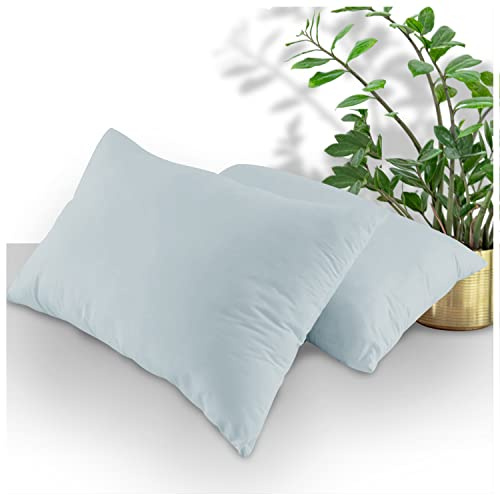 GC GAVENO CAVAILIA | Housewife Percale Pillow Cases (2 Pack) - Super Soft Cozy Plain Dyed Pillowcases - Non Iron Polycotton Percale Bedding Pillow Case | Sky Blue