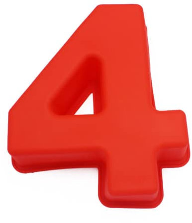 Lot de 4 moules à gâteau numériques en silicone anti-adhésif avec chiffres de 0 à 9 25,4 cm