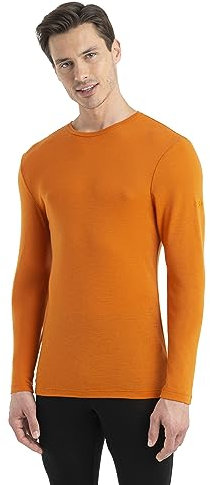 Icebreaker Men's 175 Mid Weight Everyday Top - Long Sleeve Crew T-Shirt - 100% Merino Wool Base Layer - Earth, S